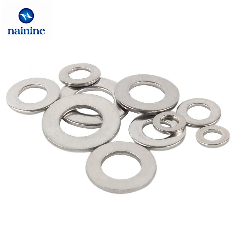 500Pcs/set DIN125 M1.6 M2 M2.5 M3 M3.5 M4 M5 304 Stainless Steel Flat Washer Plain Washer Gaskets Assortment Kit HW001