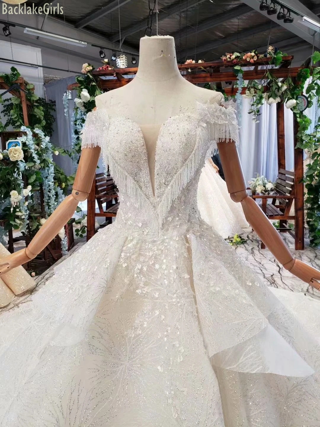 BacklakeGirls vestidos novias boda Сексуальная шея возлюбленной свадебное платье с открытыми плечами для халат атласный de mariee princesse