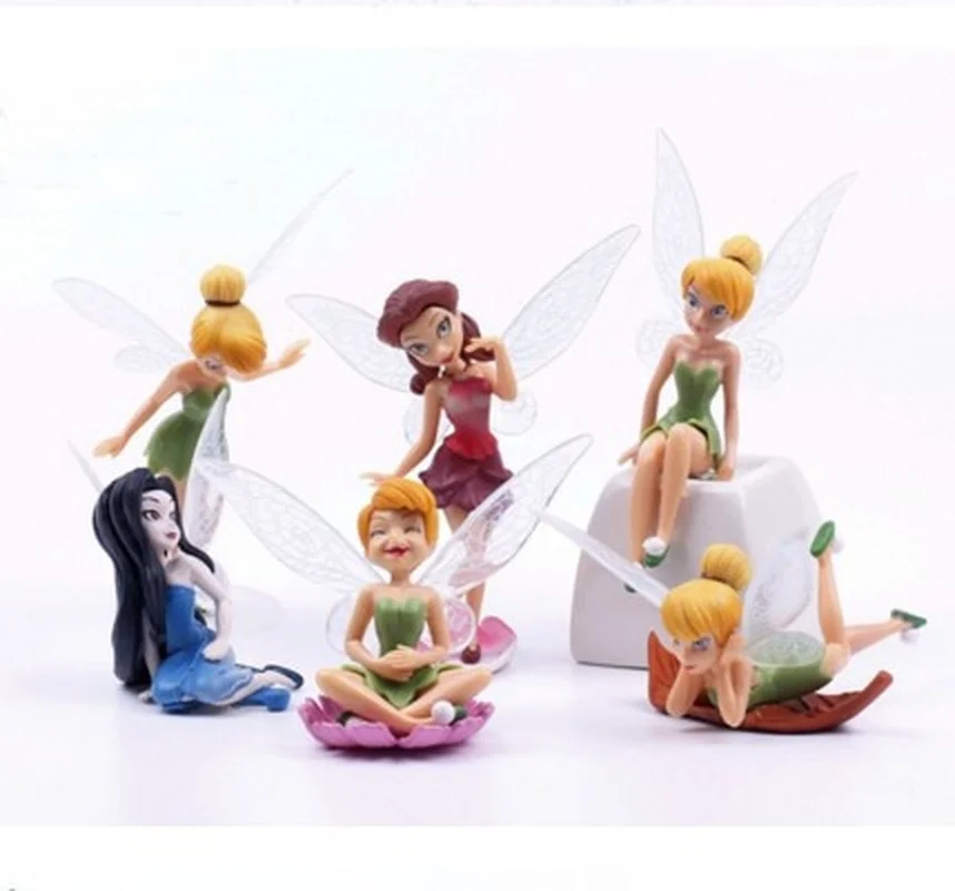 Miniature Garden Fairies Figurines Resin Mini Fairy Statue Figure Fairy Garden Ornaments Decorations Accessories 6 Pcs/Set