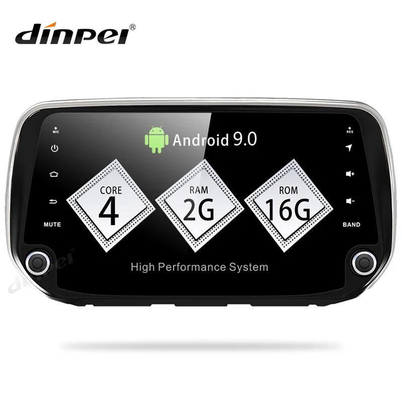 Dinpei 9 &quotAndroid 0 автомобильный Радио мультимедийный плеер для hyundai Santa Fe santafe 2018 2019 gps