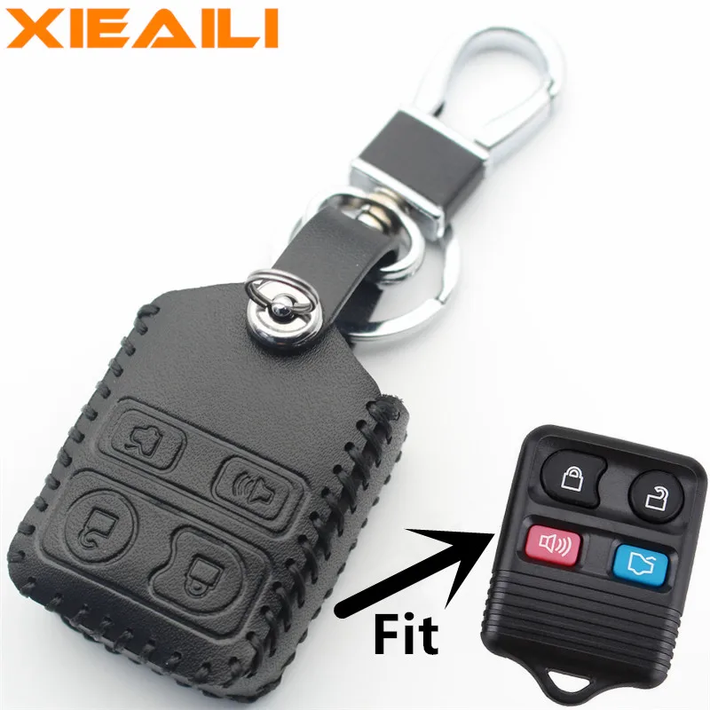 XIEAILI чехол для ключей из натуральной кожи с 4 кнопками Ford Crown/Victoria/Escape/Expedition/Explore ore