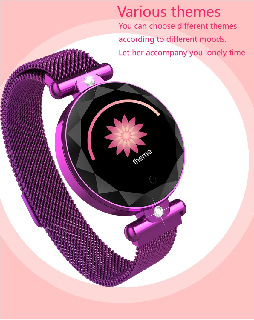 Тачскриновый планшетный компьютер от Цвет женские модные часы Smart Watch Montre связанный Femme сердечного ритма крови Давление Smartwatch для Для женщин
