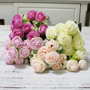 

Korean style 10 thousand layers of small camellia artificial flowers home decoration ornaments photography props manual diy vase