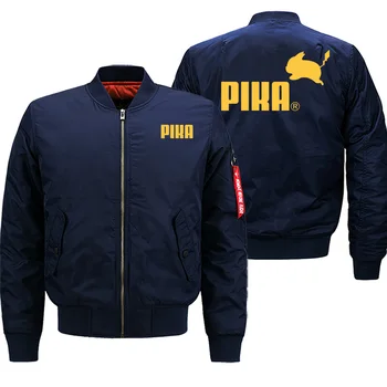 

Janpan Anime Cartoon Cute Printed Winter New Coat Thick Mens Jacket Bomber Motorcycle Streetwear Hip Hop Fashion Zipper Jacket