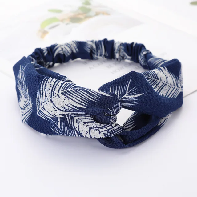 Women Cross Solid color Hair Bands Girls Print Flower Headbands Fashion Turban Make up Hair Accessories FD127 YM4