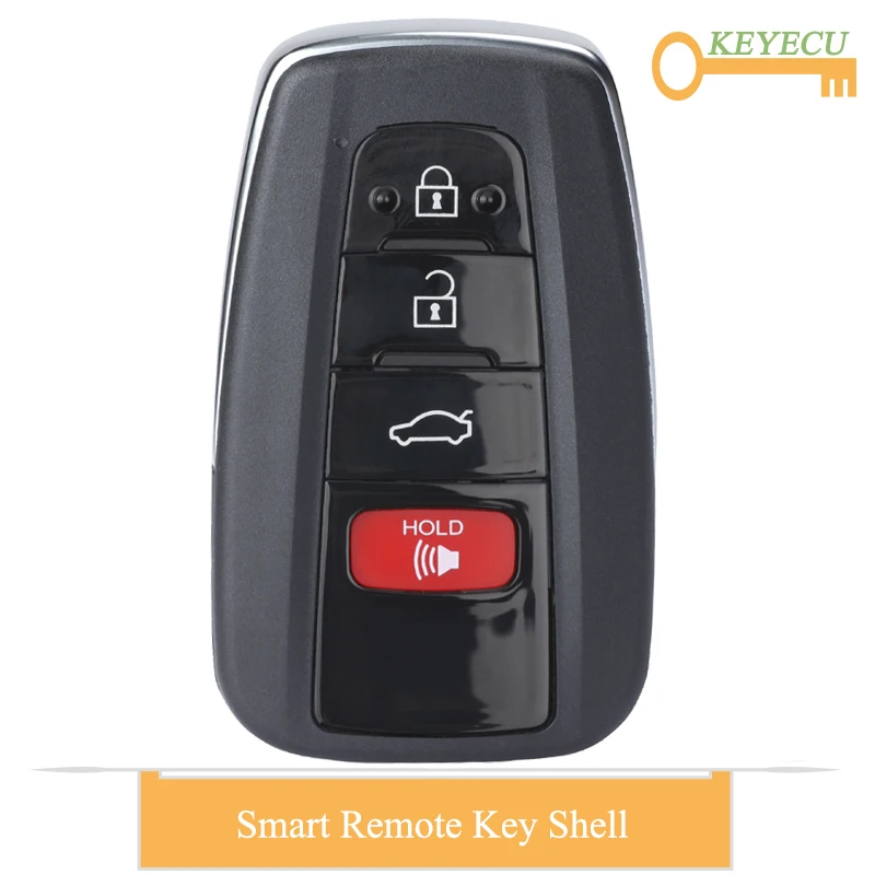 

KEYECU Smart Remote Control Car Key Case Shell for Toyota Camry RAV4 Prius Avalon Prius Prime, Fob 3+1/ 4 Buttons + Insert Blade