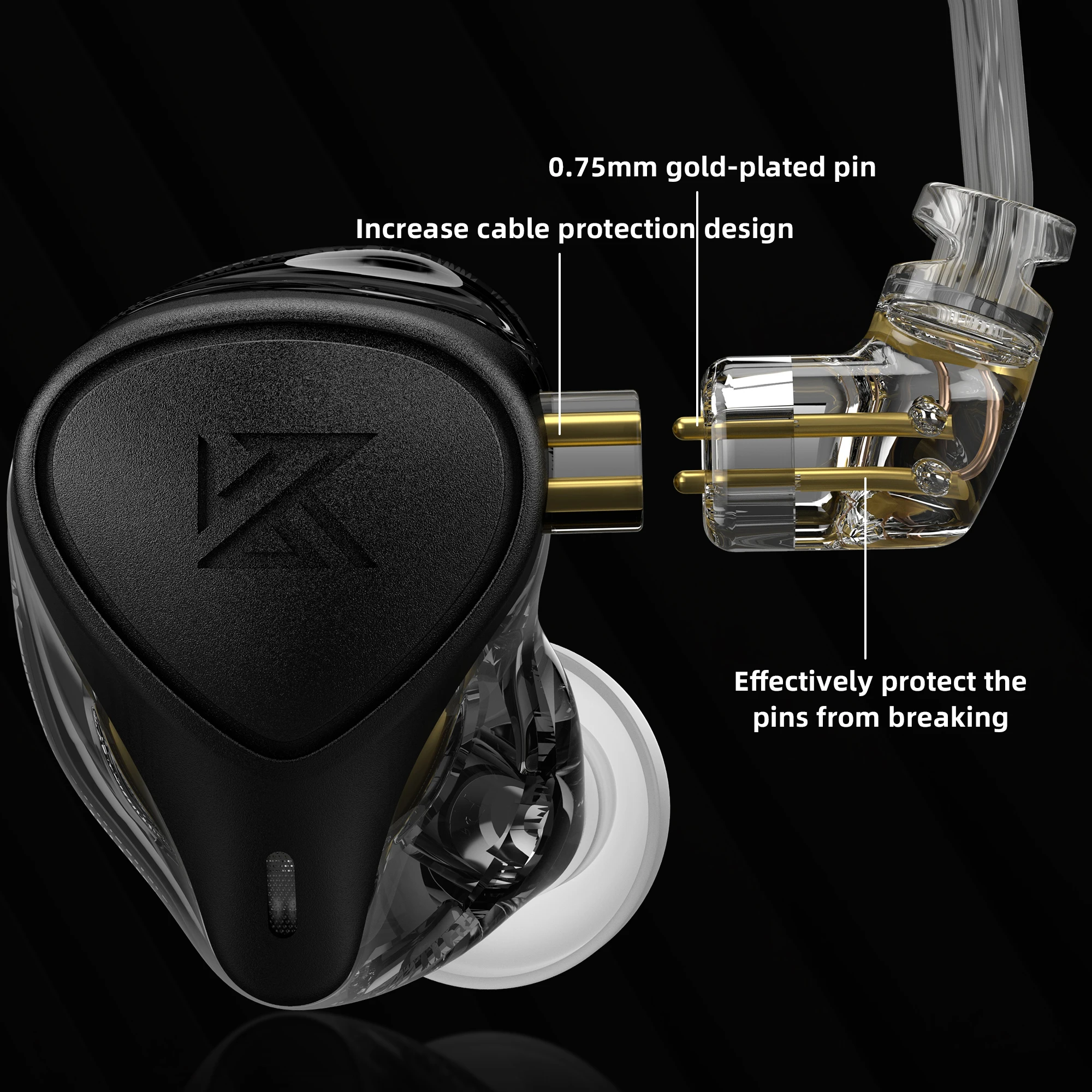 Kz-zex Pro In-ear Hifi Headconjunto Eletrostático Dinâmico Equilibrado Cabo Destacável Fone de Ouvido Cancelamento de Ruído Esporte Auscultadores - Image 6
