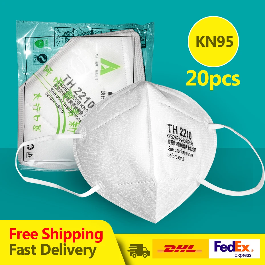 

20pcs DHL Fedex UPS Fast Delivery CE Certification KN95 Mouth Face Mask Anti-Pollution Dust Mask as FFP2 N95 KF94