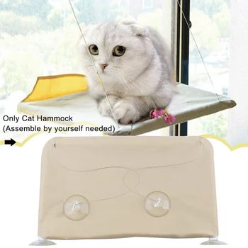 

Cat Hammock With Suction Cup Kitty Window Mount Soft Hanging Bed Single Level Foldable Pet Toy Swings Window Mount Cat Hammock