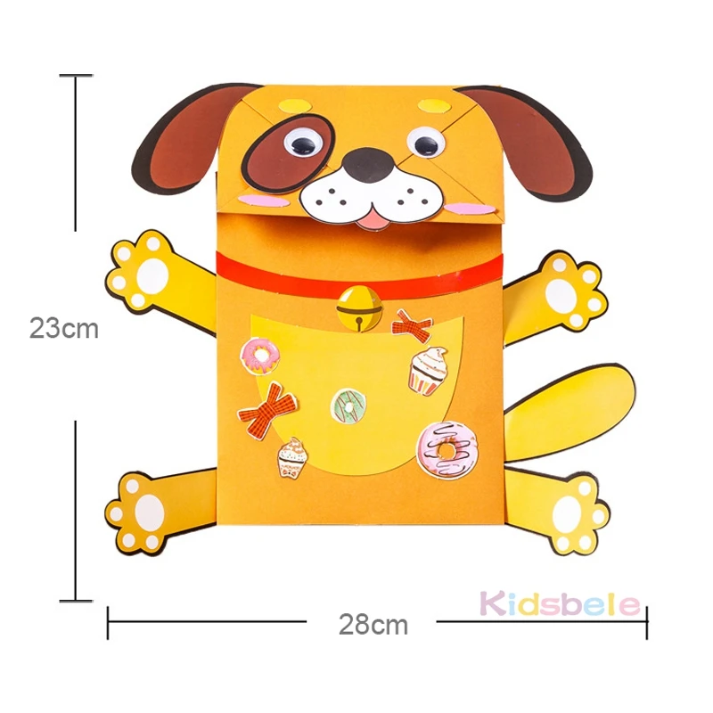 5 шт., детский бумажный мешок с животными, ручная кукла, Детские творческие игрушки для родителей и детей, кукольный театр, игра ручной работы, ремесло, игрушки для детского сада
