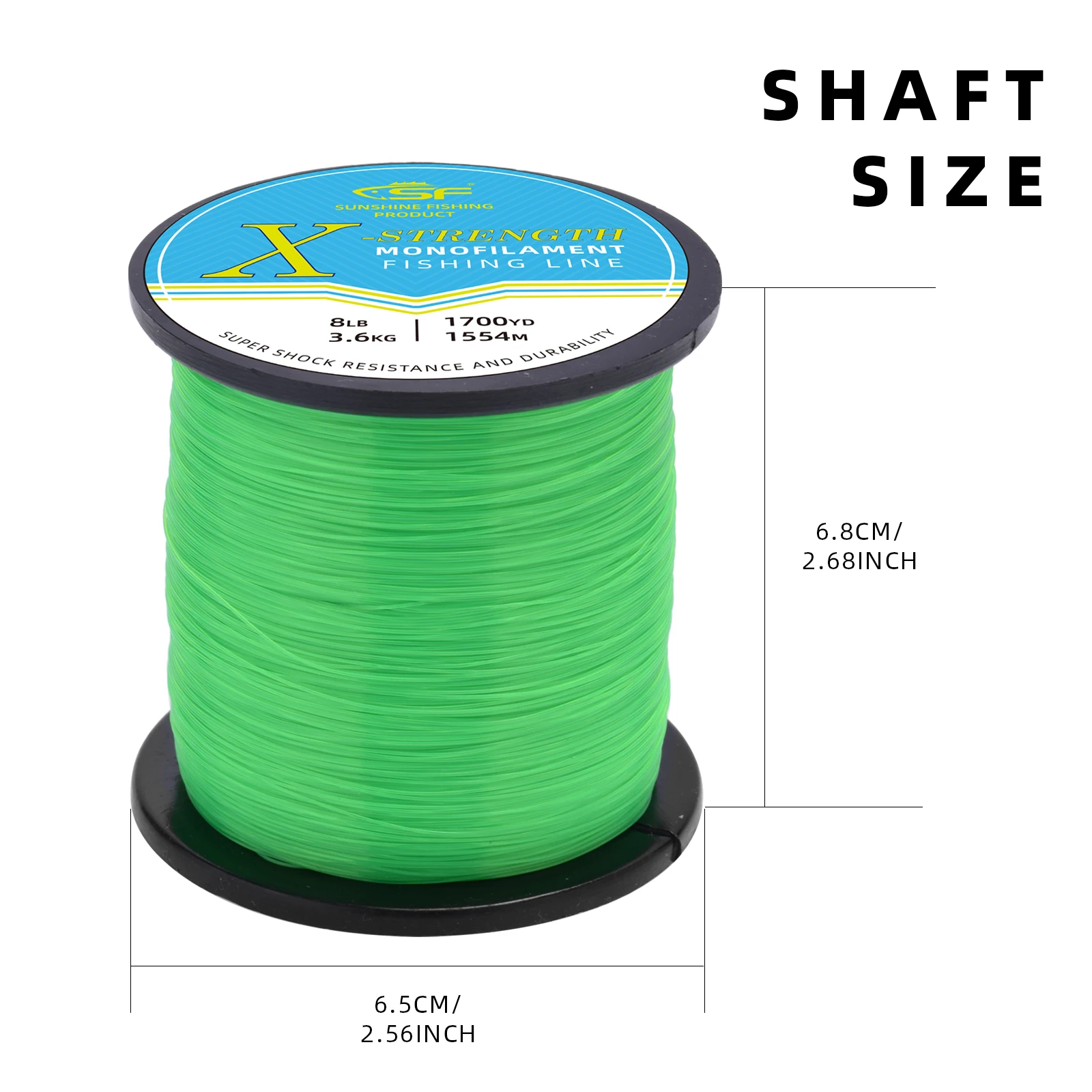  Monofilament Fishing Line Premium Spool X-Strong Mono Nylon  Material Leader Line Low-Vis Green For Saltwater Freshwater 10LB