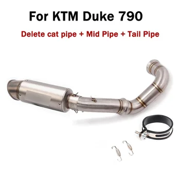 

For KTM Duke 790 Exhaust System Delete Cat Link Pipe Middle Mid Tube Connect Link Pipe 51mm Stainless Steel Muffler Motorcycle