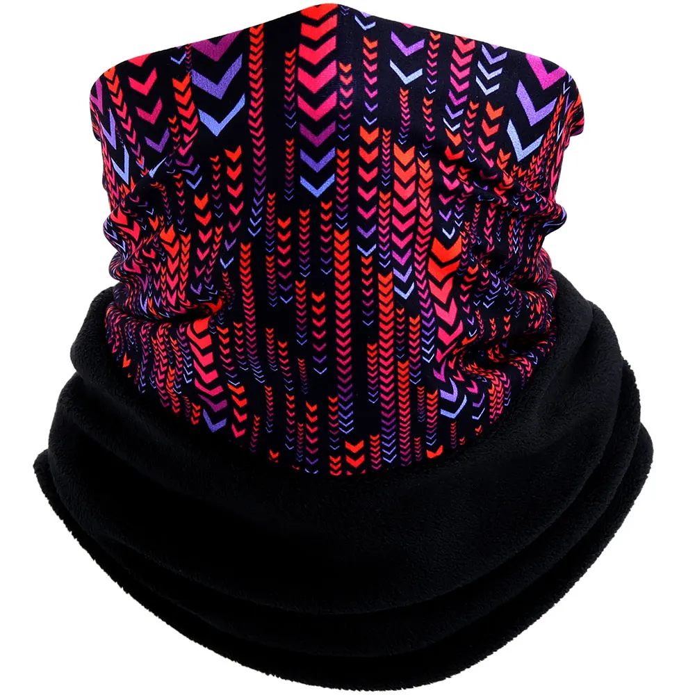 wool scarf mens Cold Winter Print Face Mask Cover Thermal Bandana Fleece Tube Scarf Bicycle Hiking Cycling Ski Red Neck Warmer Gaiter Women Men mens striped scarf Scarves
