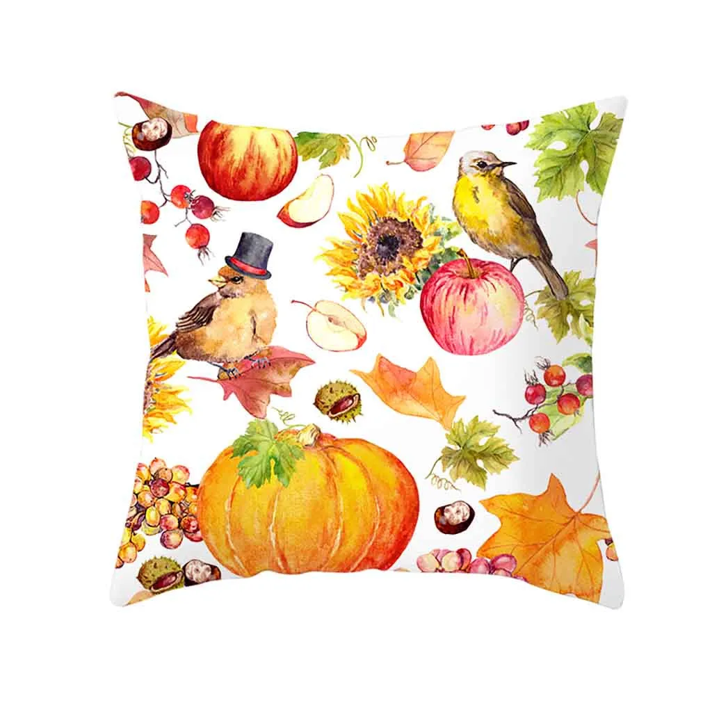 Осенний Чехол-Подушка с рисунком тыквы, декоративные подушки, чехол для диванная подушка для сидения, 45x45 см, домашний декор - Цвет: P