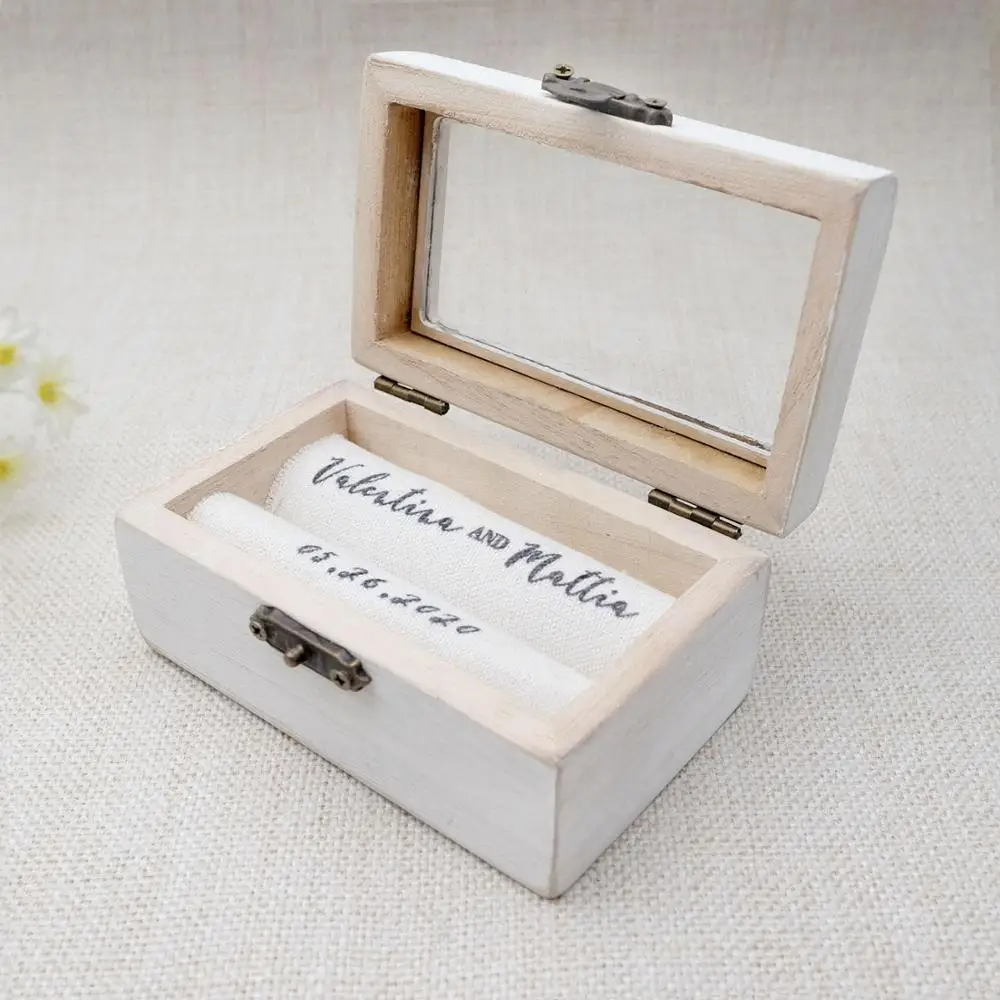 Personalized Wedding Ring Box Rustic Wooden Ring Holder Custom Ring Bearer Box,Box,Engagement Box