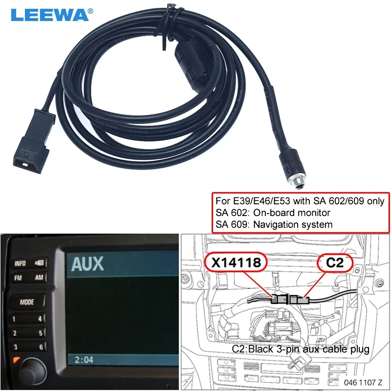 LEEWA 20 штук 3 5 мм разъем для Pin AUX жгут проводов BMW E39/E46/E53 с навигацией Системы (SA