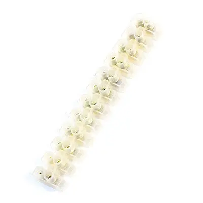 

White 12 Position Double Row Screw Barrier Strip Terminal Blocks 380V 10A