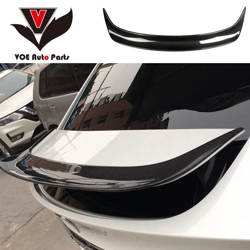 Модель X блеск из углеродного волокна черный заднее крыло спойлер для Tesla модель X