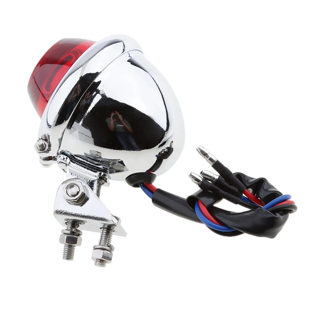 Motorcycle Rear Tail Brake Light Stop Lamp Red LED  3 Wires Connection For Harley Bobber Cafe Racer