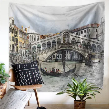 

3D Digital City Street View Printing Blanket Tapestry Wall Beach Towel Cloth Wall Hanging Art Decor Mandala Tapestry Picnic
