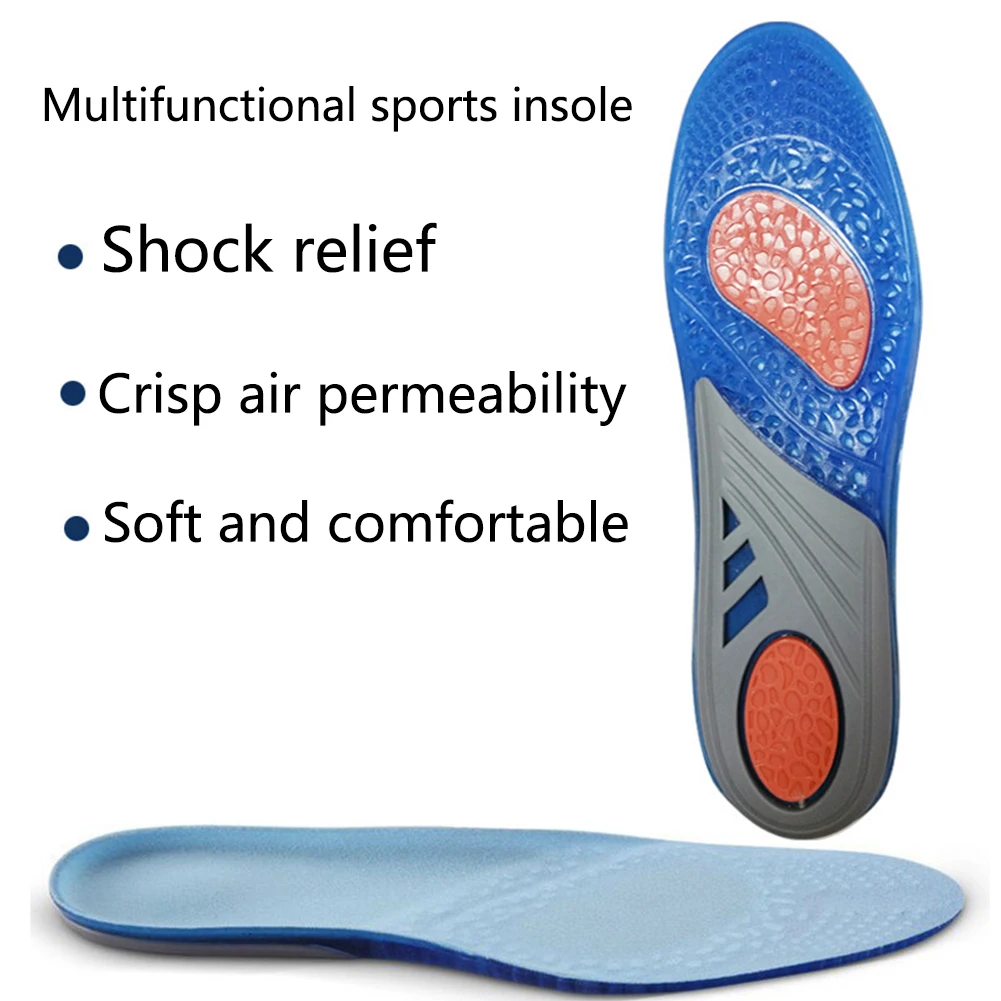 

Unisex Silicone Shockproof Inserts Breathable Running Sport Shoes Insoles Soft Basketball Accessories Foot Support Massaging