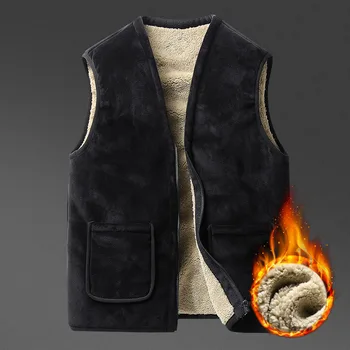 

HENCHIRY New Men's Jackets Vests Winter men's Warm sleeveless Vest men cotton male Waistcoat Autumn male Fleece Mens Vest Jacket