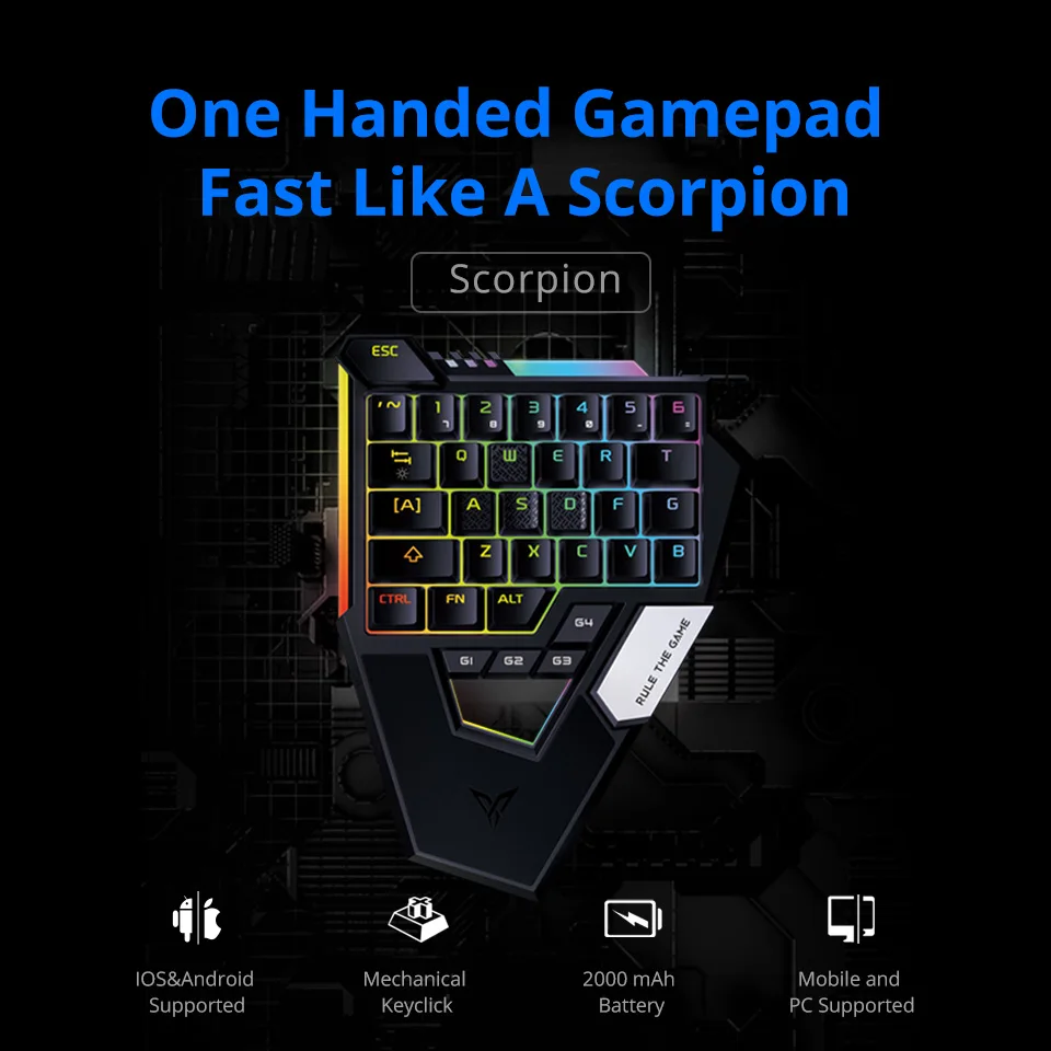 Flydigi Scorpion новая версия красный переключатель клавиатуры pubg cod Мобильный Bluetooth для iOS/Android телефон Таблица Встроенная Мышь Клавиатура