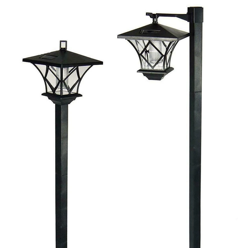 2 Pcs LED Solar Powered Traditional Garden Lamp Post Lamppost Lantern Light Decor | Лампы и освещение