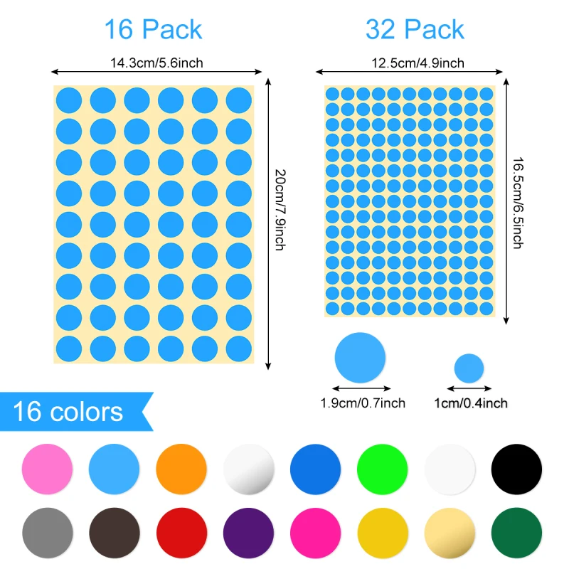 48 листов/упаковка 10 мм 19 мм круглые точечные цветные наклейки s кодовый клей наклейка с меткой офисные школьные принадлежности