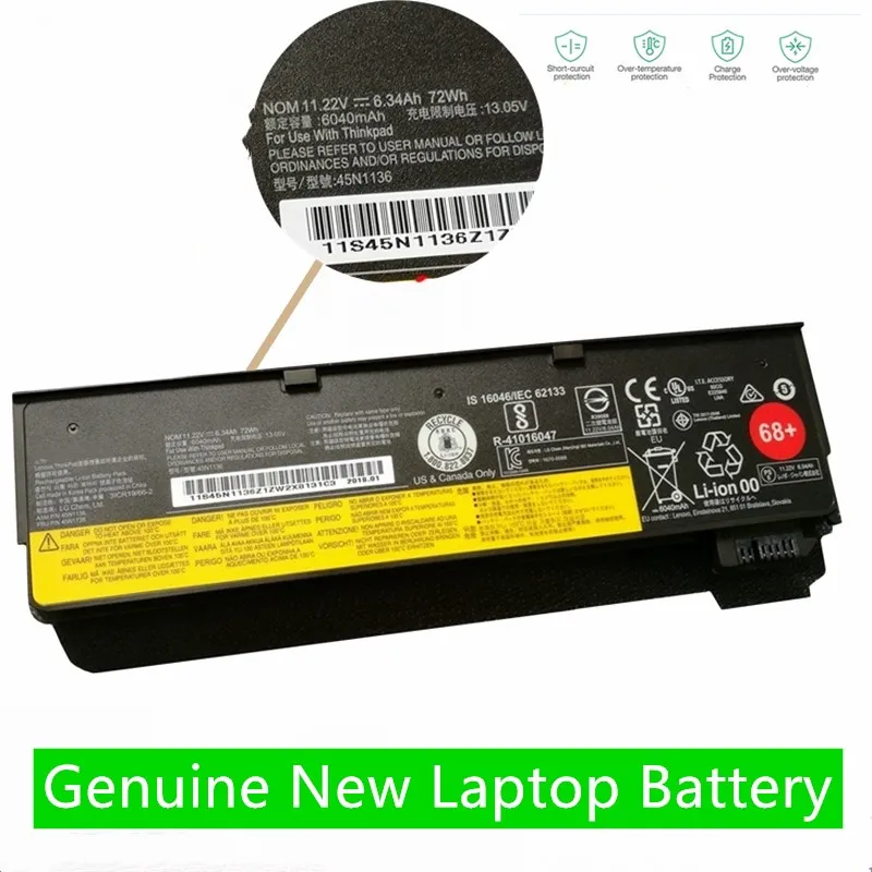 Onevan-bateria Genuína do Portátil para Lenovo Thinkpad X240 X250 X260 T440s T440 T450s S440 S540 W550s L450 L470 T460t 72wh 48wh - Imagem 6