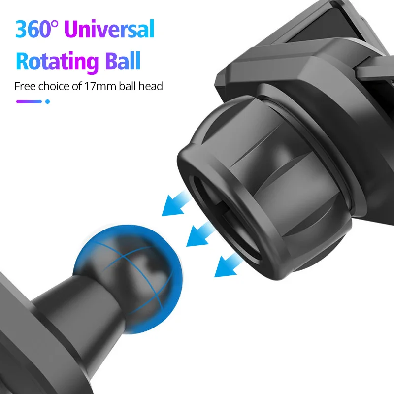 flexible phone holder Universal Car Air Vent Clip Upgrade 17mm Ball Head for Magnetic Car Phone Holder Gravity Support Stand Mount Car Charger Bracket wireless charging stand for iphone and apple watch