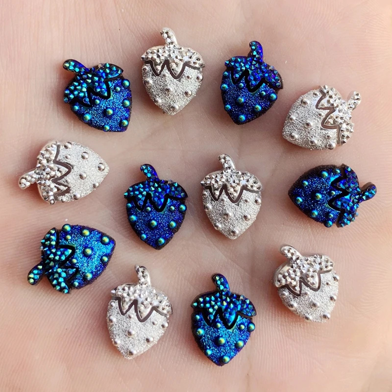 

DIY 12mm Resin Rhinestone Fruit Shape Flatback Cabochon Stone Wedding Decoration Crafts 30PCS -HY94