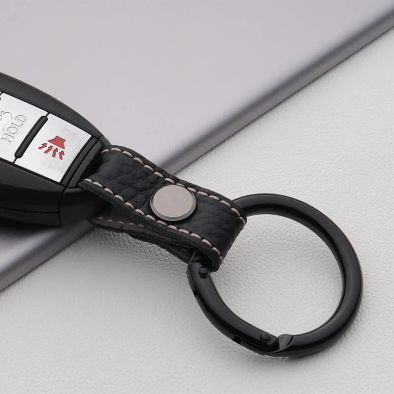 Натуральная кожа шнурок для ключей Автомобильный держатель для ключей кольца брелок-карабин для ключей брелок в подарок