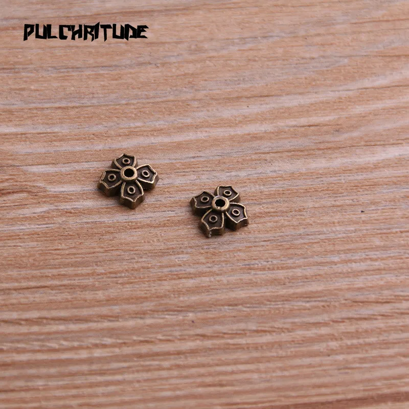 PULCHRITUDE 60 шт. 7*7 мм двухцветная розетка полый мини цветок DIY разделенные ювелирные аксессуары Подвески для изготовления ювелирных изделий
