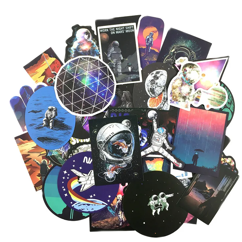

Vinyl Decal Waterproof Stickers 50-100 Pcs Space Stickers Alien Spaceship Stickers for Skateboard Laptop Car Styling Luggage