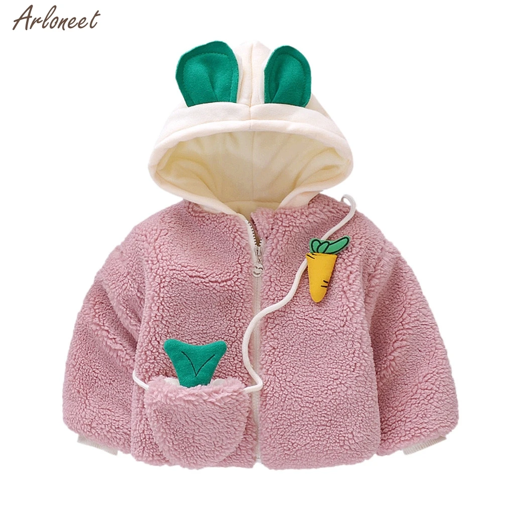 Fleece Winter Parkas Kids Jackets For Girls Boys Warm Windproof Coat Cartoon Hooded Outwear Jacket+Bag Infant Overcoat