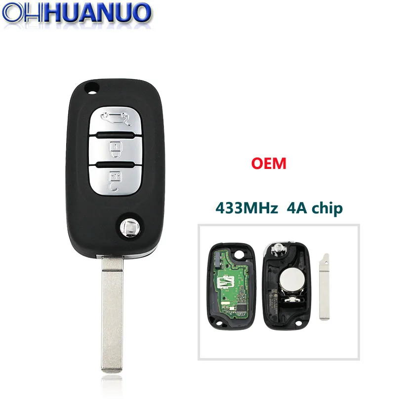 3 кнопки OEM раскладной дистанционный брелок 433 МГц с чипом 4A для Mercedes Benz Smart Fortwo 453