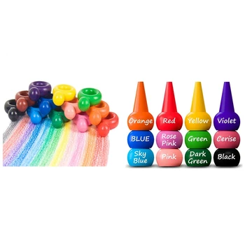 

Finger Crayons for Toddlers, 12 Colors Finger Paint Palm Grip Crayons with Toddler Crayons, 12 Colors Paint Crayons