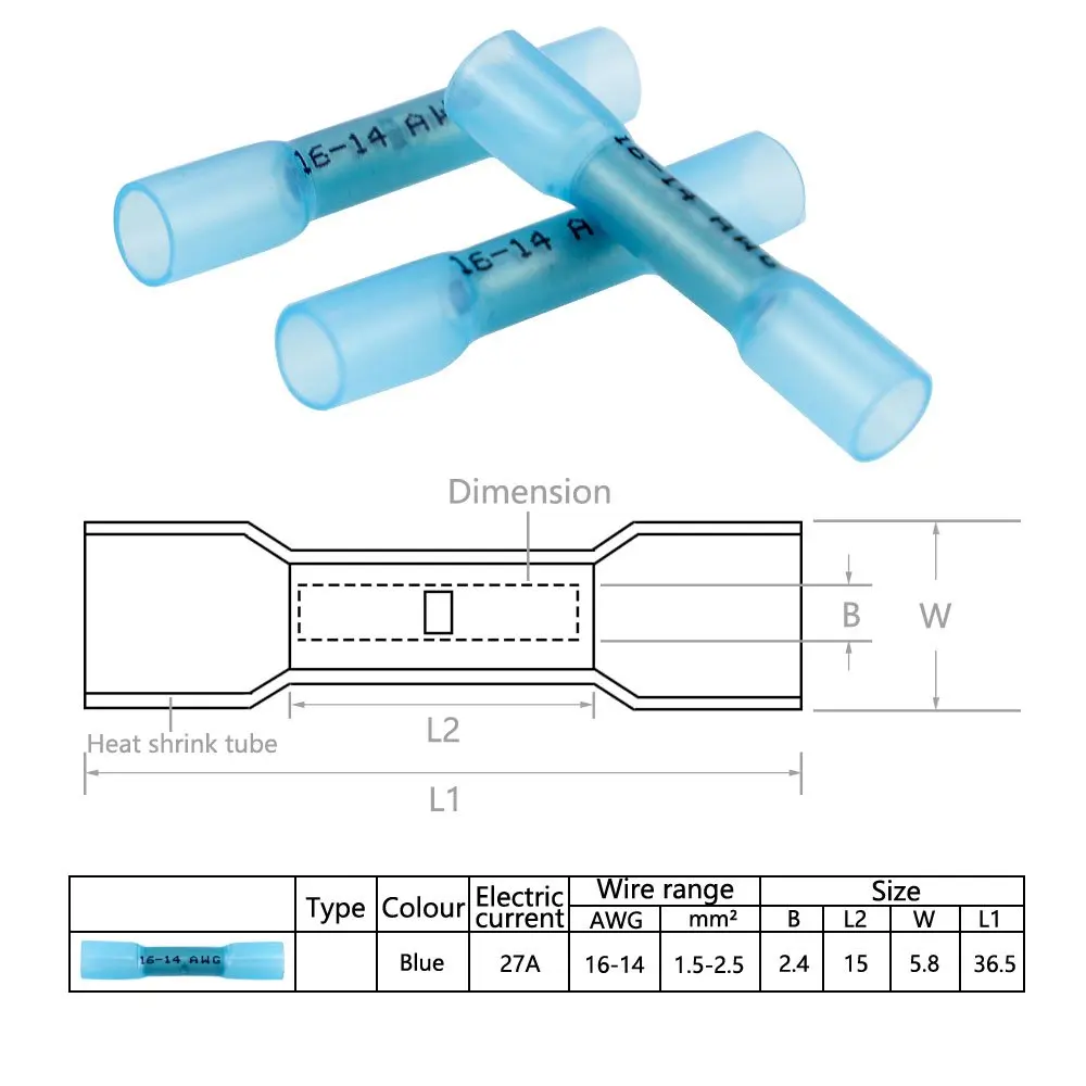 300/2100/120X AWG 22-10 водонепроницаемые термоусадочные стыковые соединители Электрический Кабельный соединитель обжимные клеммы провод соединитель ассортимент