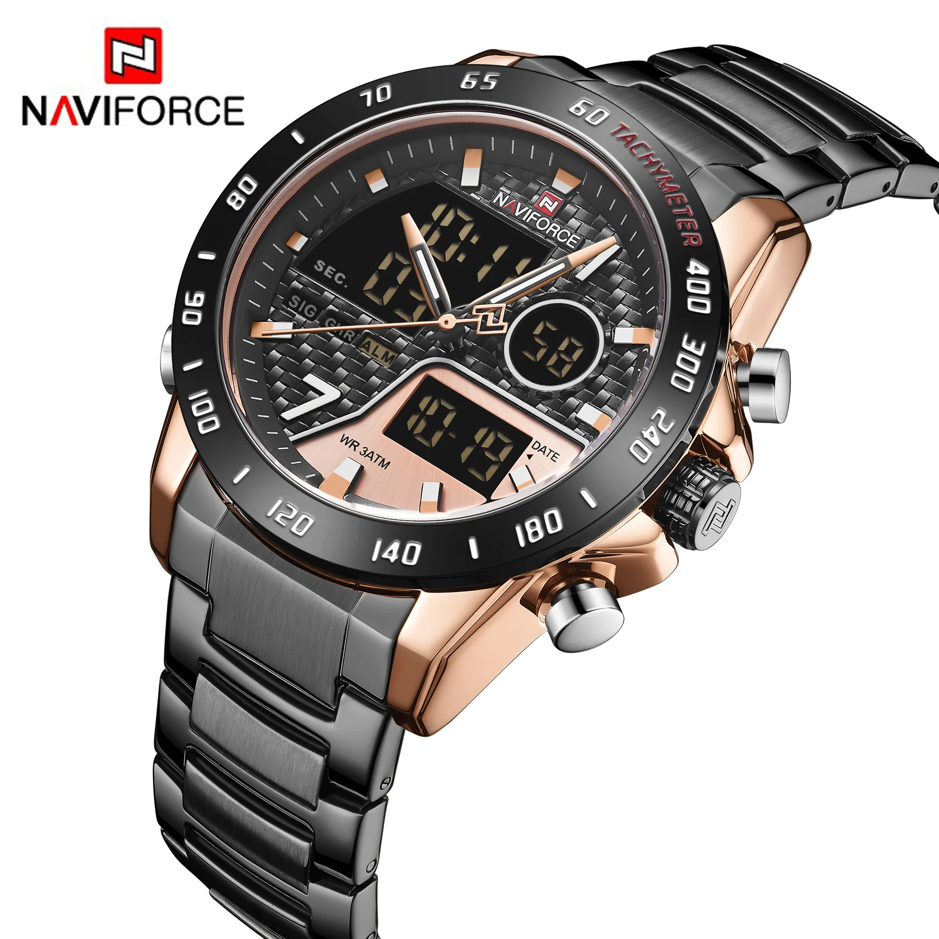 

Naviforce Xiang Watch 9171 Fashion Dual Display Large Dial Sports Watch Men's Waterproof Electronic Quartz Watch