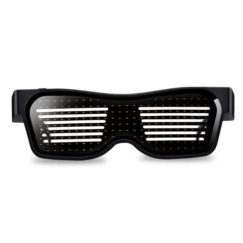 Смарт Bluetooth светодиодный очки модные мигающие солнцезащитные очки для мобильного телефона подключение приложения беспроводной Динамический узор очки