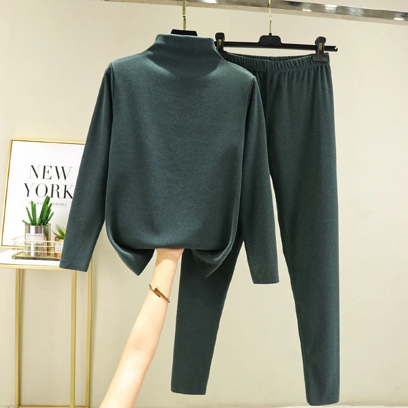 Fleece Warm Winter Clothing Women Turtleneck Velvet Thermal Underwear Female Thermo Suit Thick Inner Wear Heated Long Johns Set