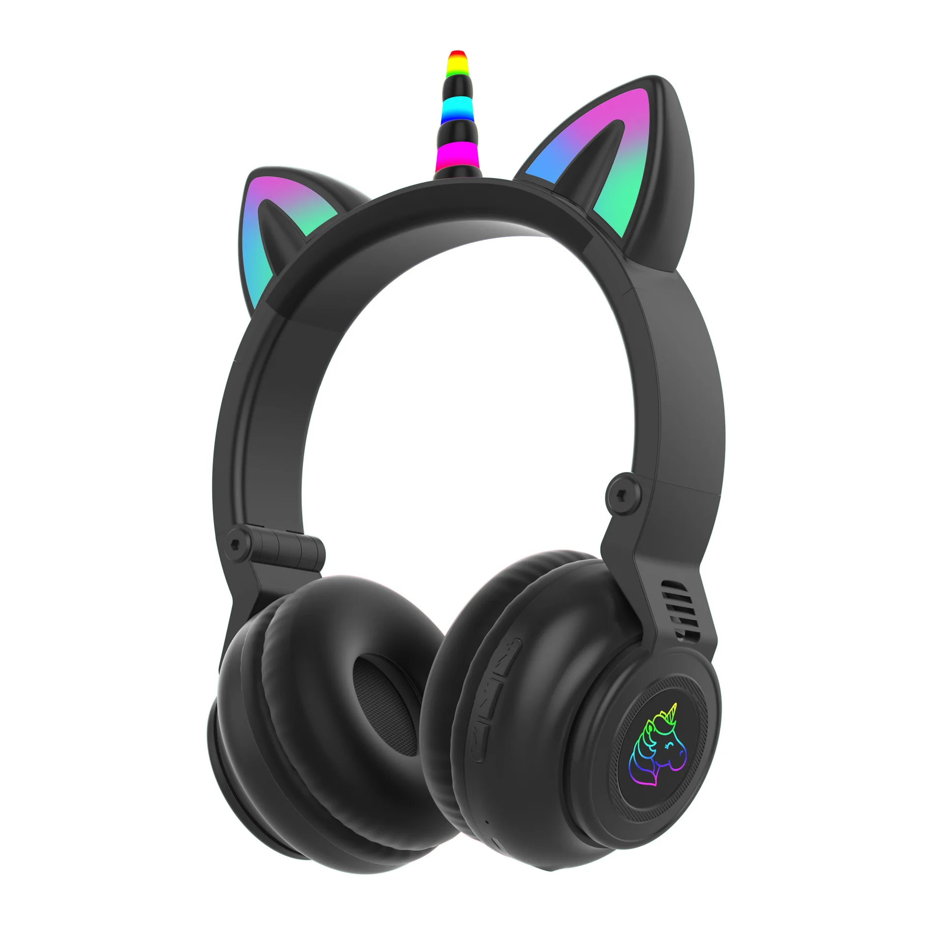 RGB Unicorn Kids Wireless Headphones With Mic,Control RGB Light Girls Music Stereo Earphone Mobile Phone Children's Headset Gift bluetooth headphones Earphones & Headphones