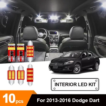 

10x White Ice Blue Error Free Car LED License Plate Interior Reading Dome Trunk Cargo Bulbs Package Kit For 2013-2016 Dodge Dart