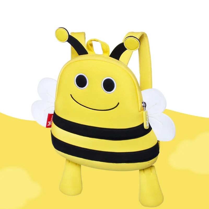 

New Style Early Learning Kindergarten Children Small Bookbag Korean-style Cartoon Animal Yellow Bees Backpack Neoprene School Ba