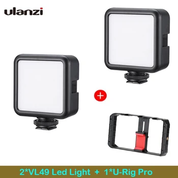 

Ulanzi VL49 6W Mini LED Video Light Lamp Built-in 2000mAh Battery 5500K Photographic Lighting for Canon Nikon Sony DSLR Camera