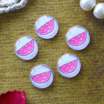 

12mm 25mm 14mm 16mm 18mm 20mm Photo Glass Cabochons Round Cameo Set Handmade Settings Watermelon 02