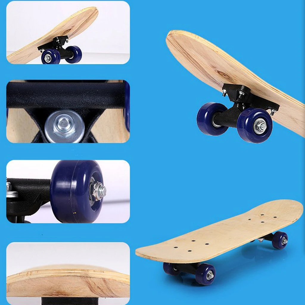 Pro Kids Skateboard Complete Wheel Truck Maple Wood Deck Solid Blank Longboard Skateboard DIY Blank Deck 60x15cm