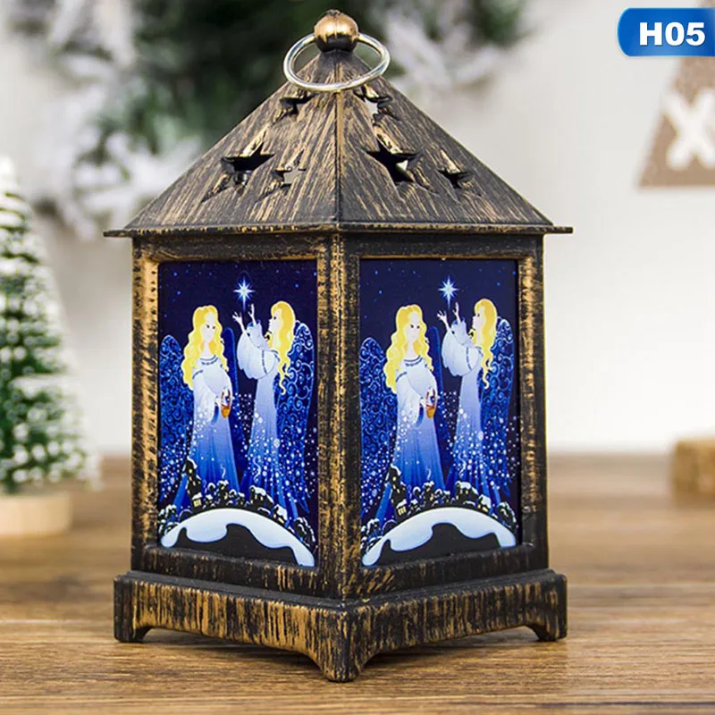 LED Lights Christmas Creative Portable Christmas Small Wind Painted Religious Christmas Lights Hanging Ornaments Party