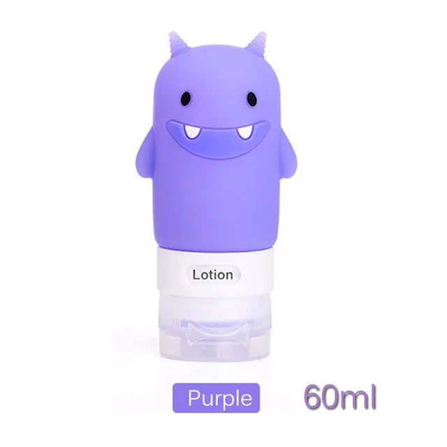 Набор силиконовых бутылочек для путешествий, контейнер для еды, косметический спрей, бутылочки для крема, косметические контейнеры для туалетных принадлежностей - Цвет: Monster-Purple